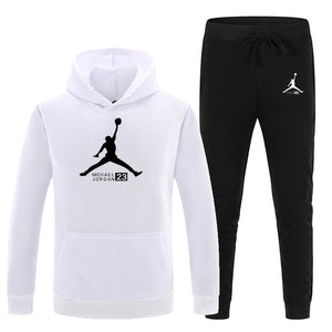 23 Print Autumn winter Hot Sale Men's Sets Hoodie+pants 2 Pieces Sets Casual Tracksuit Male Sportswear Gyms Fitness Sweatpants